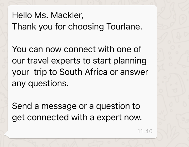 WhatsApp cold message