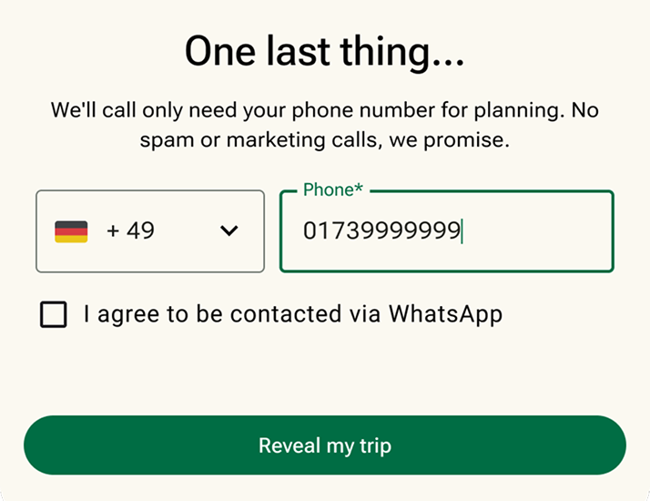 Opt-in checkbox UI