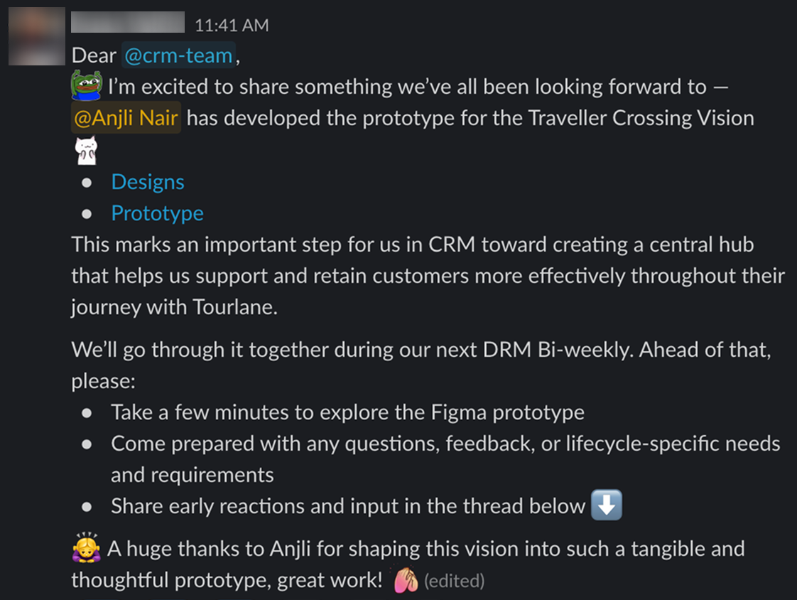 Stakeholder response message